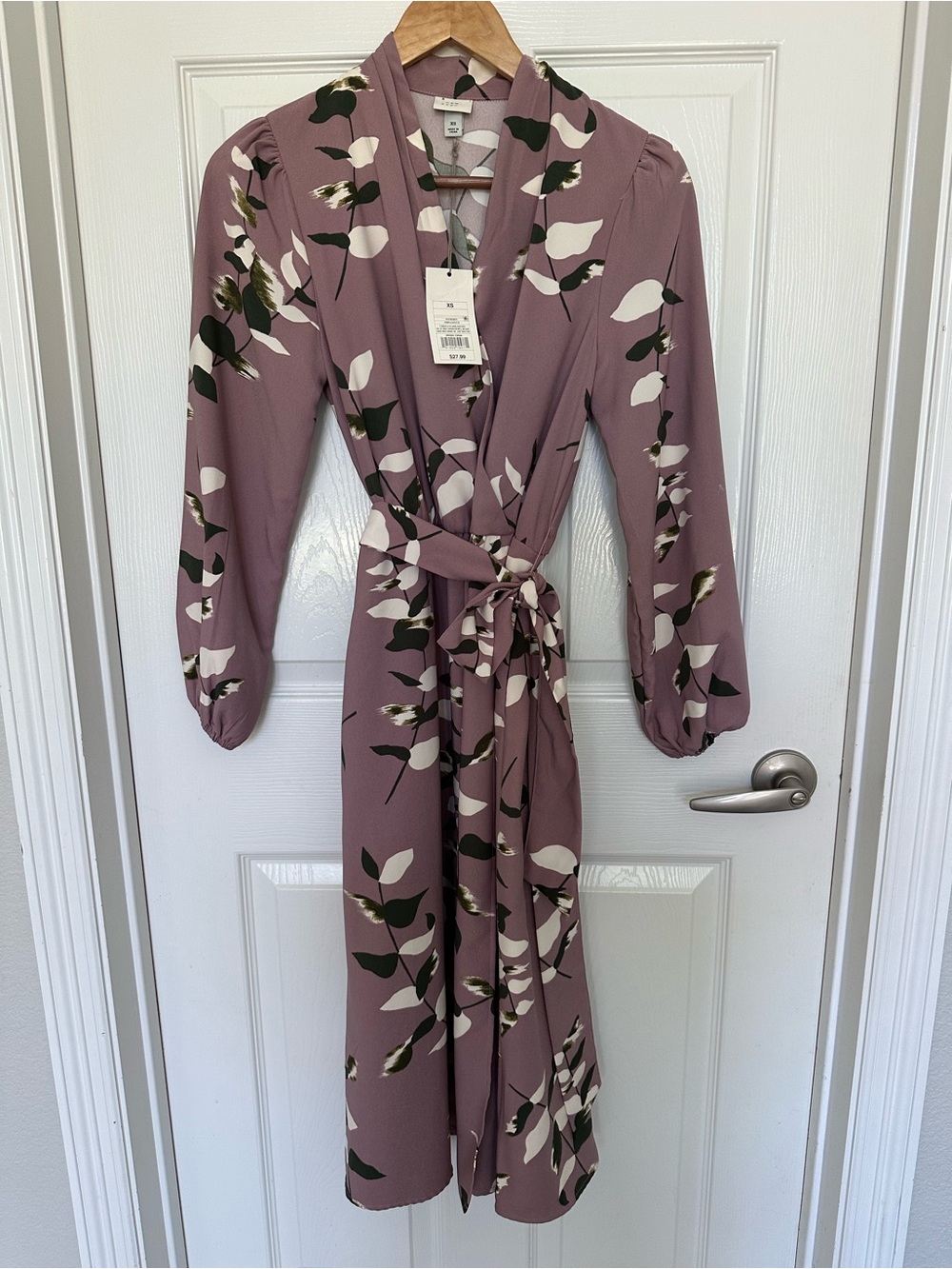 NWT A New Day Floral Faux Wrap Dress with Tie Waist
